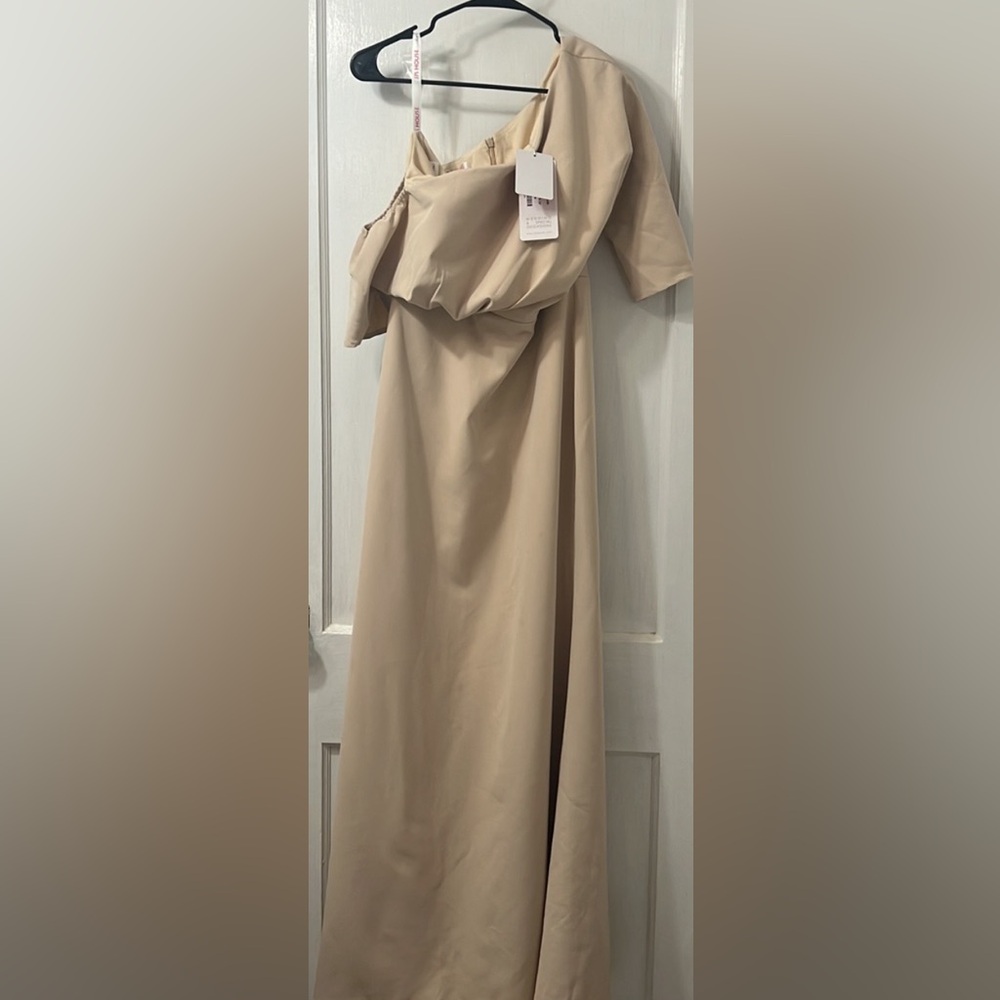 JJ’s House Sheath/Column Asymmetrical Floor-Length Stretch Crepe